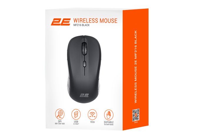 Мышь 2E MF216, WL, чёрный