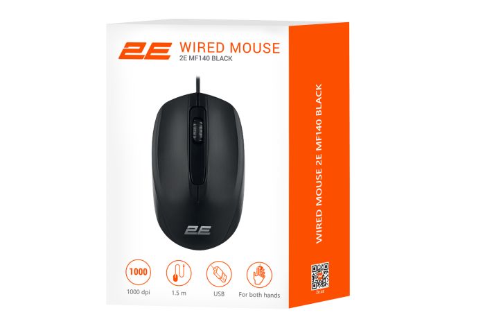 Мышь 2E MF140, USB-A, чорний