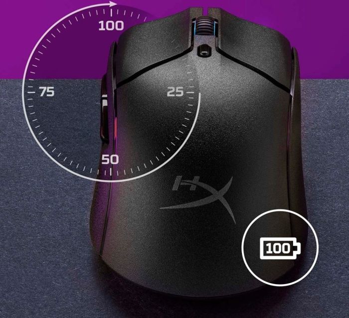 HyperX Mouse Pulsefire Haste 2, RGB, USB-A/WL/BT, black