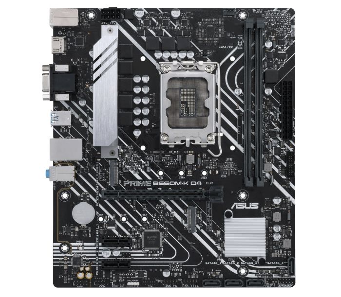 ASUS Motherboard PRIME B660M-K D4 s1700 B660 2xDDR4 M.2 HDMI D-Sub mATX