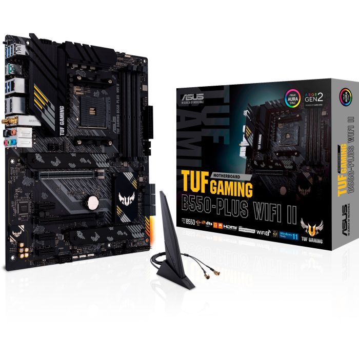 Материнcкая плата ASUS TUF GAMING B550-PLUS WIFI II sAM4 B550 4xDDR4 M.2 HDMI DP Wi-Fi BT ATX