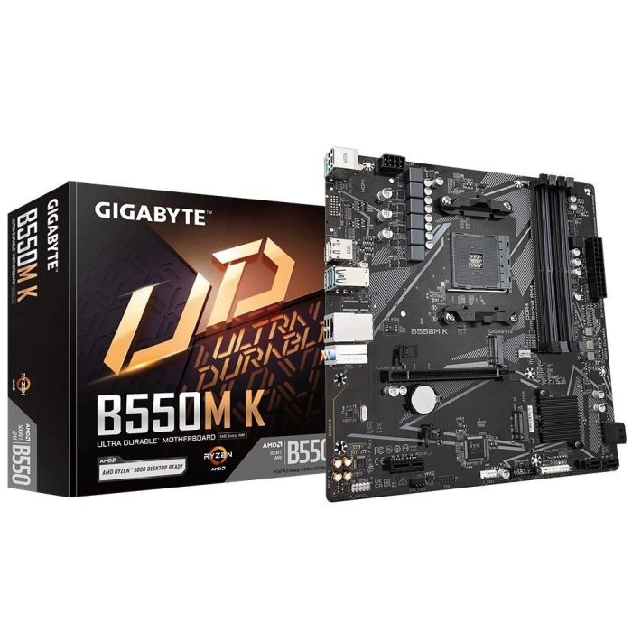 GIGABYTE Motherbard  sAM4 B550 4xDDR4 M.2 HDMI DP mATX Gigabyte B550M_K