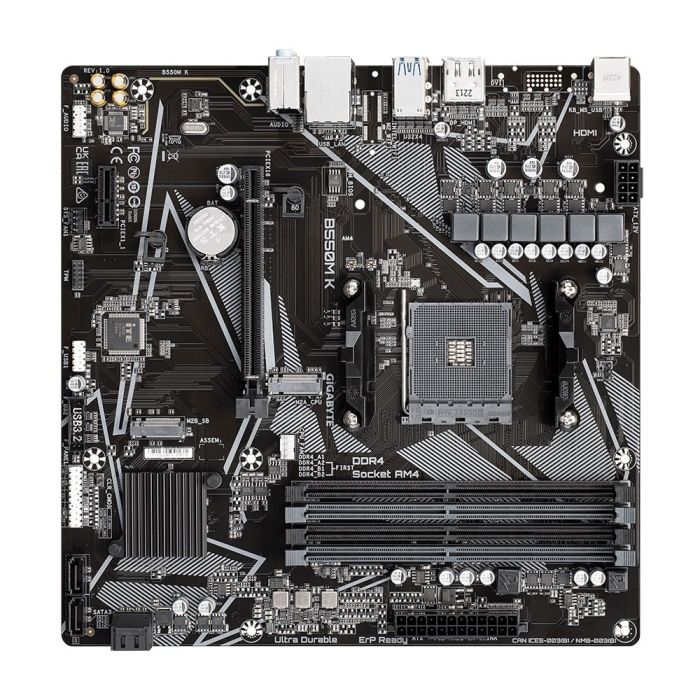 GIGABYTE Motherbard  sAM4 B550 4xDDR4 M.2 HDMI DP mATX Gigabyte B550M_K