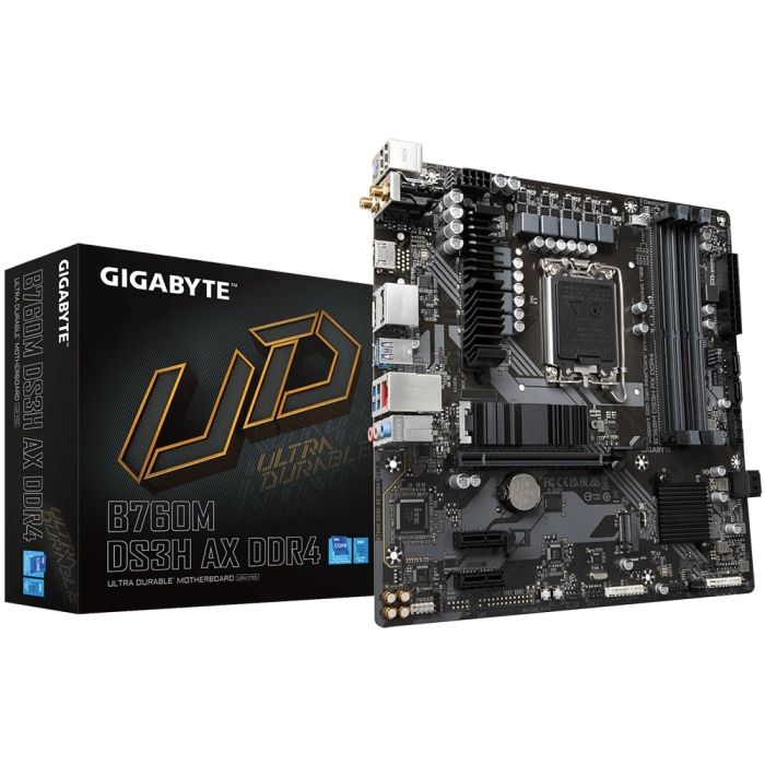 Материнская плата GIGABYTE B760M DS3H AX DDR4 s1700 B760 4xDDR4 M.2 HDMI DP mATX