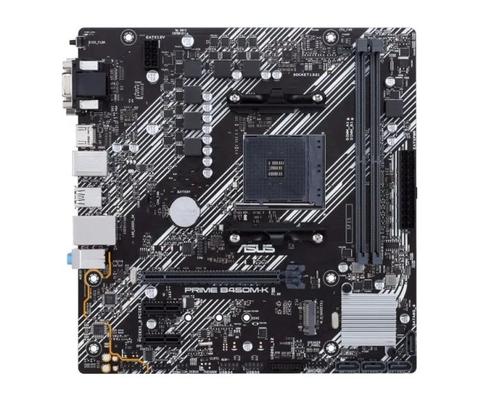ASUS Motherboard PRIME B450M-K II sAM4 B450 2xDDR4 HDMI DVI D-Sub mATX