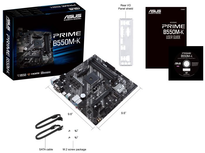 ASUS Motherboard PRIME B550M-K sAM4 B550 4xDDR4 M.2 HDMI DVI D-Sub mATX