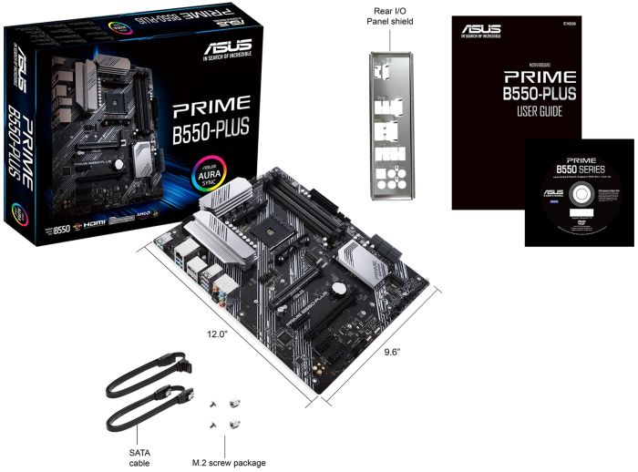Материнcкая плата ASUS PRIME B550-PLUS sAM4 B550 4xDDR4 M.2 HDMI DP ATX