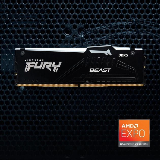 Пам'ять ПК Kingston DDR5 16GB 5600 FURY Beast  RGB