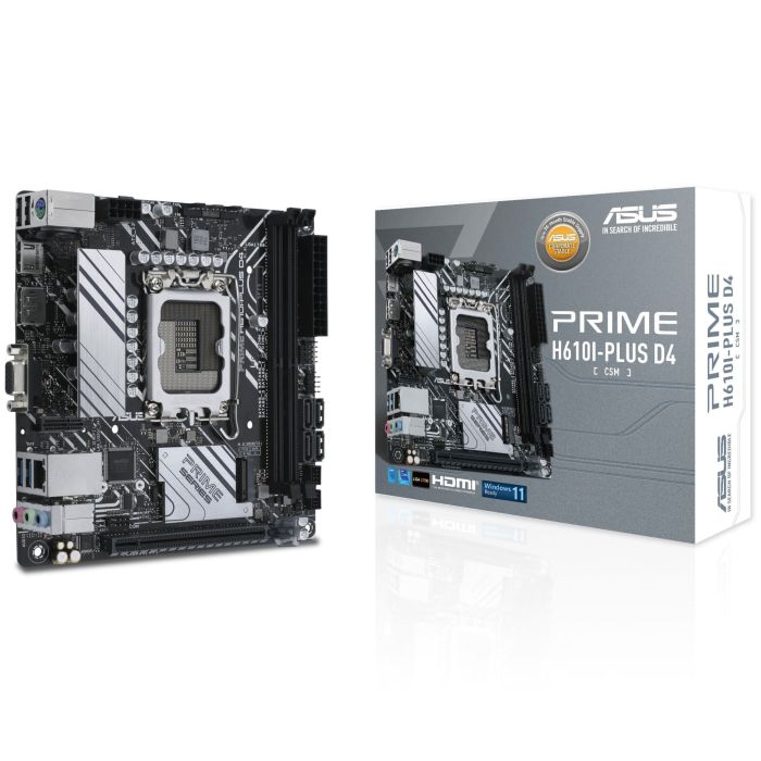 Материнcкая плата ASUS PRIME H610I-PLUS D4-CSM s1700 H610 2xDDR4 M.2 HDMI D-Sub DP mITX