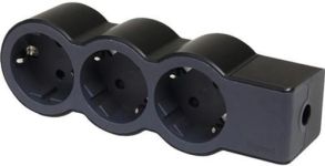 Подовжувач Legrand стандарт, 3хSchuko, 16А, без кабелю, чорний