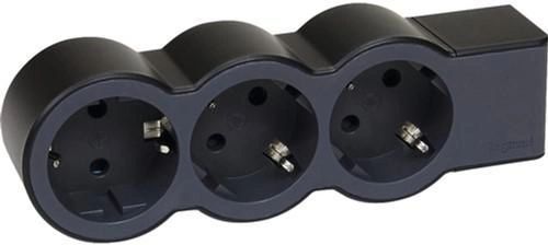 Подовжувач Legrand стандарт, 3хSchuko, 16А, без кабелю, чорний