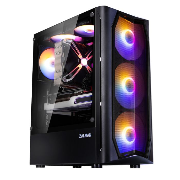 Корпус Zalman N4 Rev.1 без БЖ, 1xUSB3.0, 2xUSB2.0, 3x140мм RGB, 3x120мм RGB, VGA 315мм, LCS ready, TG Side Window, ATX, чорний