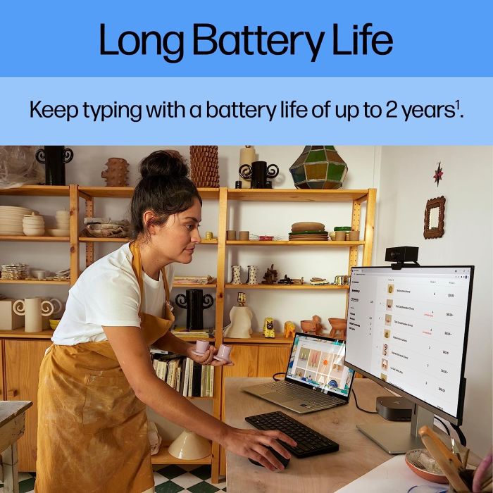 Клавиатура мембранная HP 350 Compact Multi-Device, 78key, BT, EN/UK, чёрный