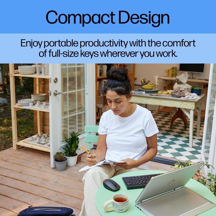 Клавиатура мембранная HP 350 Compact Multi-Device, 78key, BT, EN/UK, чёрный