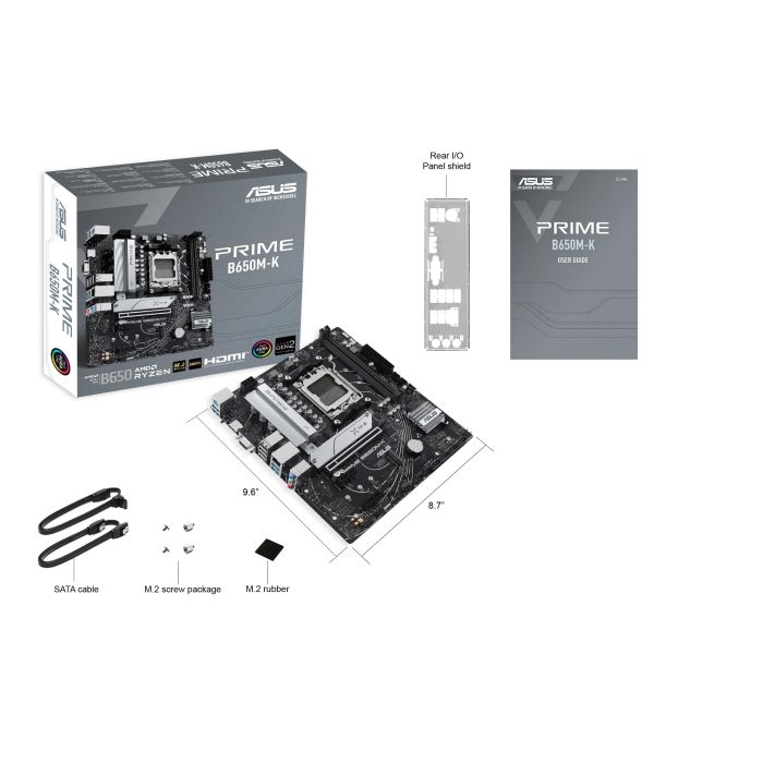 Материнcкая плата ASUS PRIME B650M-K sAM5 B650 2xDDR5 M.2 HDMI D-Sub mATX
