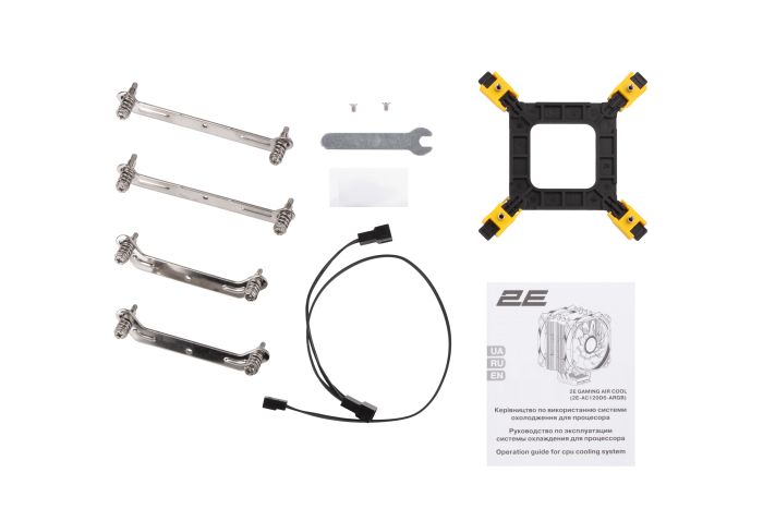 Процессорный кулер 2E GAMING Air Cool AC120D6-ARGB LGA1851, 1700, 1366, 1200, 115x, AM5, AM4, AM3, AM3+, AM2, AM2+, FM2, FM1 4pin PWM, 3pin +5VARGB TDP 200W