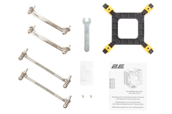 Процесорний кулер 2E GAMING Air Cool ACN120-S, LGA1851, 1700, 1366, 1200, 115x, AM5, AM4, AM3, AM3+, AM2, AM2+, FM2, FM1, 4pin PWM, TDP 180W