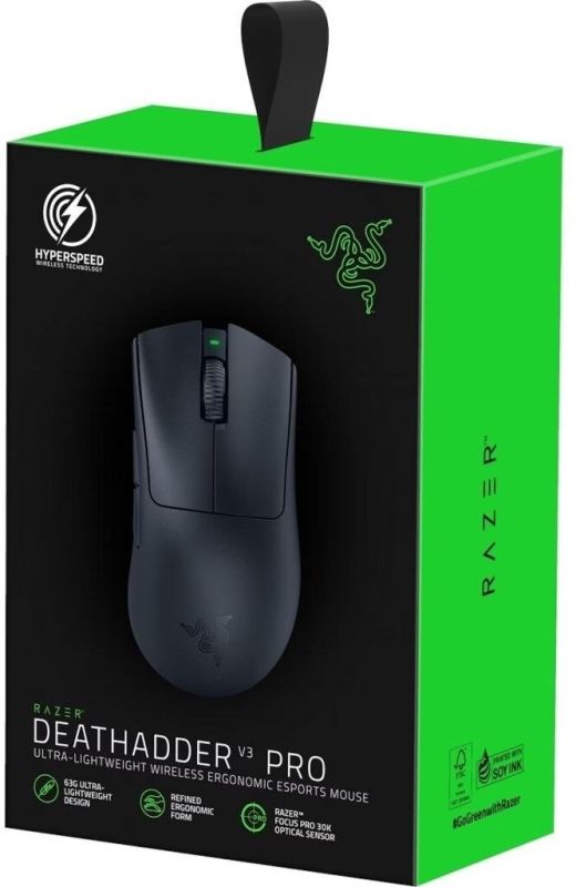 Razer Mouse Deathadder V3 Pro, USB-A/WL/BT, black