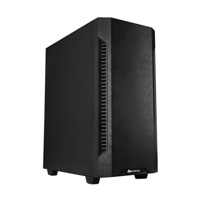 CHIEFTEC PC Case Elox AS-01B, w/o PSU, 2xUSB3.2, 1xUSB2.0, 1x120mm Fan, Sound insulated panels, VGA 320mm, LCS ready, ATX, Black