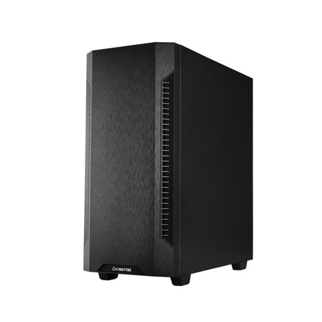 CHIEFTEC PC Case Elox AS-01B, w/o PSU, 2xUSB3.2, 1xUSB2.0, 1x120mm Fan, Sound insulated panels, VGA 320mm, LCS ready, ATX, Black