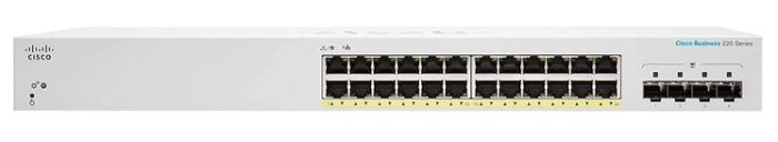 Cisco Switch CBS220 24хGE, PoE, 4x1G SFP, Smart
