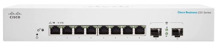 Коммутатор Cisco CBS220 8хGE, Ext PS, 2x1G SFP, Smart