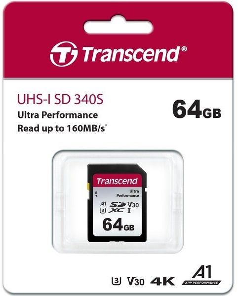 Карта пам'яті Transcend SD  64GB C10 UHS-I U3 R160/W50MB/s 4K