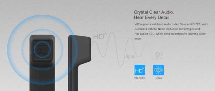 Телефон IP   2xGE LAN, 1xUSB-A, BT 4.2, Wi-Fi, 20 SIP ліній, SW Linux, PoE, 7" кольоровий тач-дисплей, 116 DSS клавіш, камера 1080p30, Android 9.0 Fanvil V67