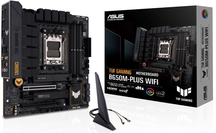 ASUS Motherboard TUF GAMING B650M-PLUS WIFI sAM5 B650 4xDDR5 M.2 HDMI DP WiFi BT mATX