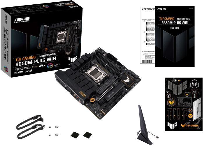 ASUS Motherboard TUF GAMING B650M-PLUS WIFI sAM5 B650 4xDDR5 M.2 HDMI DP WiFi BT mATX
