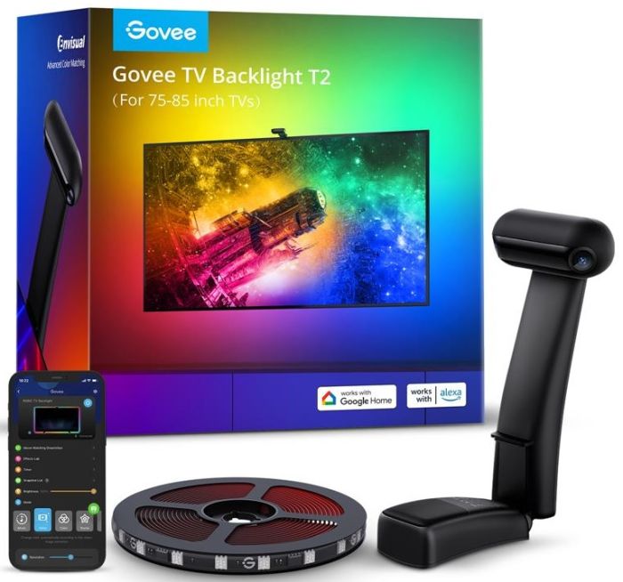 Набор адаптивной подсветки Govee H605C Envisual TV Backlight T2 with Dual Cameras 55-65' RGB Черный