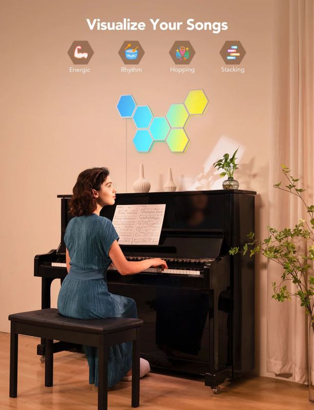 Набор настенных светильников Govee H6061 Glide Hexa Light Panels 10шт RGB Белый