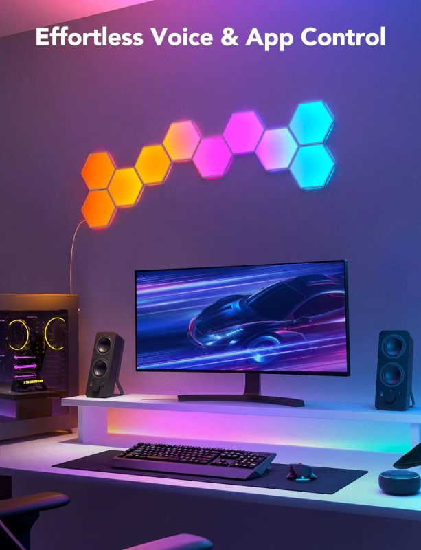 Набор настенных светильников Govee H6061 Glide Hexa Light Panels 10шт RGB Белый