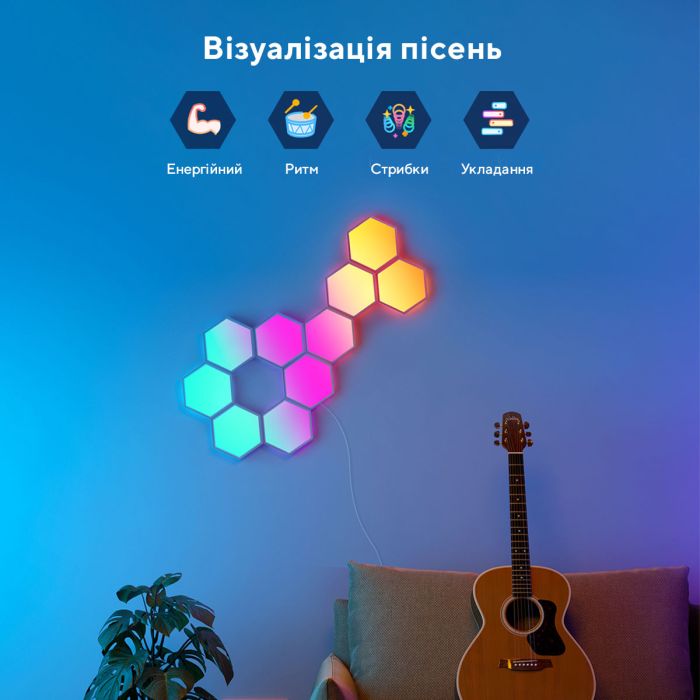 Набор настенных светильников Govee H6061 Glide Hexa Light Panels 10шт RGB Белый