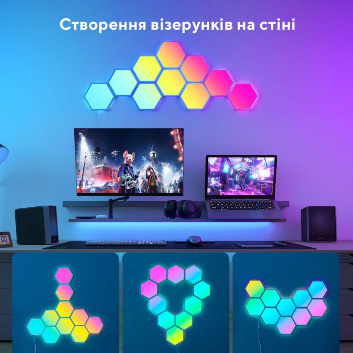 Набор настенных светильников Govee H6061 Glide Hexa Light Panels 10шт RGB Белый