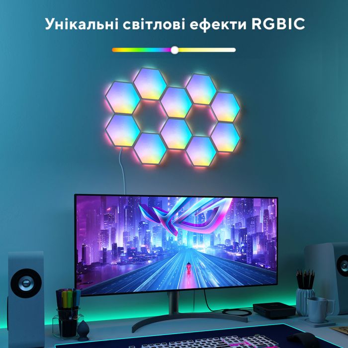 Набор настенных светильников Govee H6061 Glide Hexa Light Panels 10шт RGB Белый