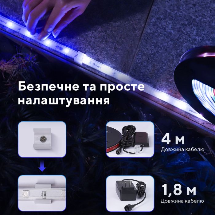 Лента светодиодная умная Govee H6172 Phantasy Outdoor LED RGBIC Strip Lights 10м Белый