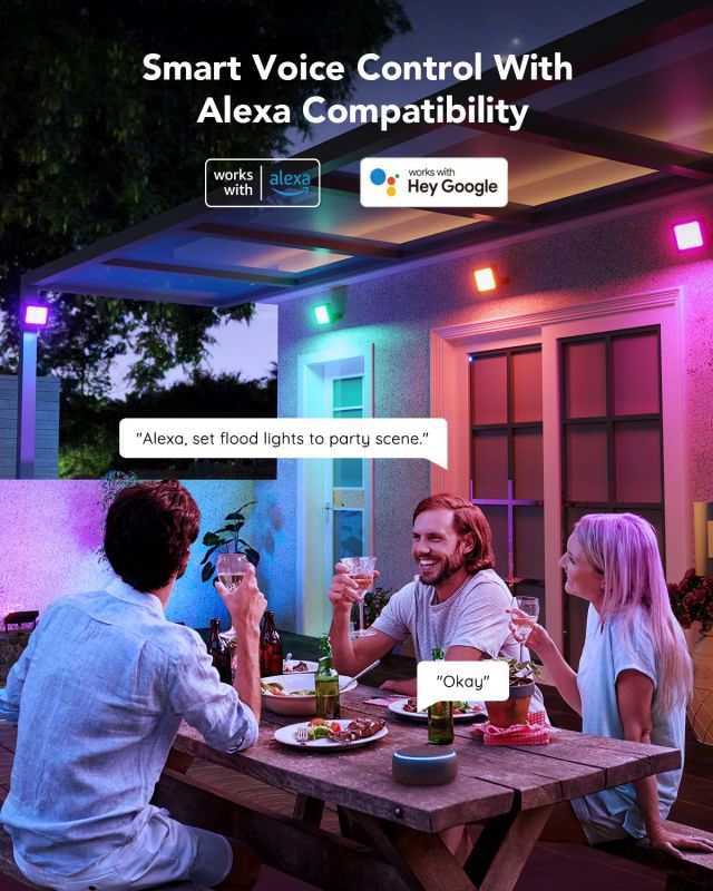 Govee RGBICWW LED Smart Flood Lights