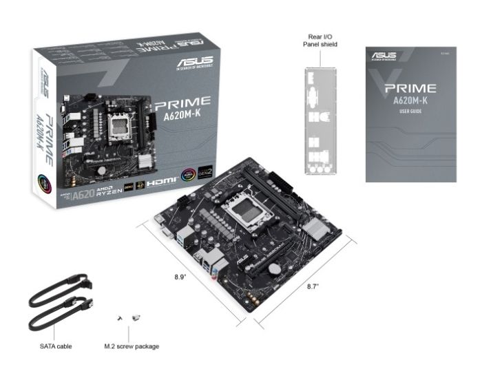 Материнcька плата ASUS PRIME A620M-K sAM5 A620 2xDDR5 HDMI D-Sub mATX