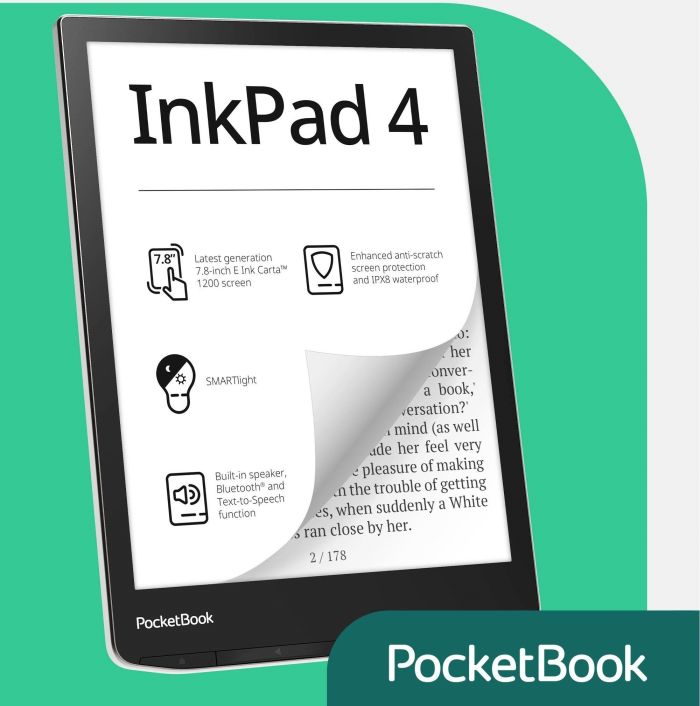Электронная книга PocketBook 743G InkPad 4, Stardust Silver