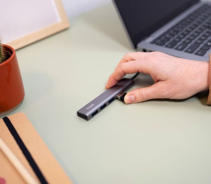 USB-Hub Trust Halyx 4-Port USB-A 3.2 Grey