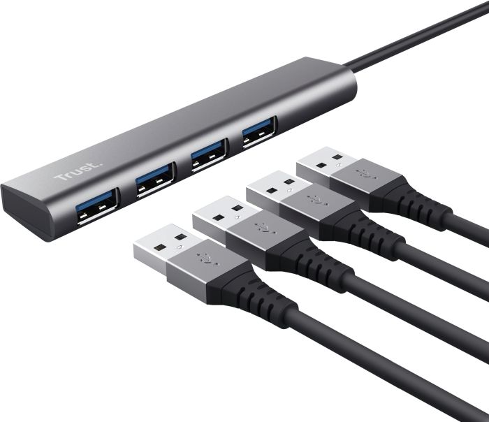 USB-Hub Trust Halyx Type-C to 4-Port USB-A 3.2 Grey