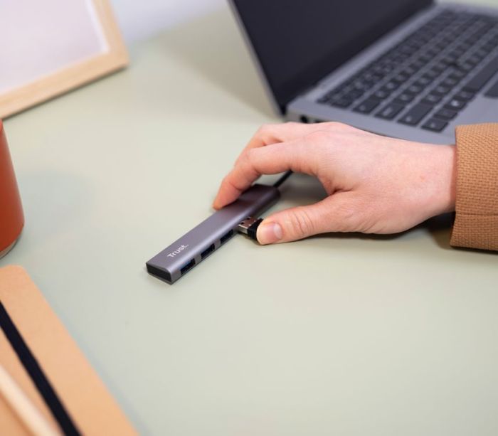 USB-Hub Trust Halyx Type-C to 4-Port USB-A 3.2 Grey