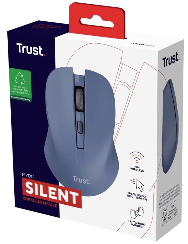 Mouse Trust MYDO SILENT, WL, Синій