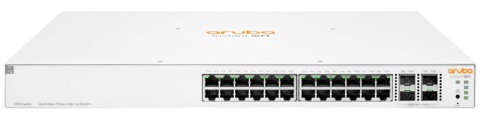 HPE Aruba Switch Instant On 1930, Class4 PoE 4SFP/SFP+ 370W Switch, 24xGE, 4xGE SFP ports, LT Warranty