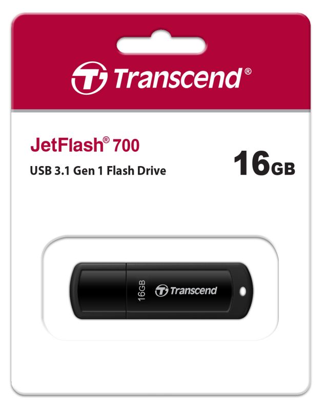Накопитель Transcend  16GB USB 3.1 Type-A JetFlash 700 Чёрный
