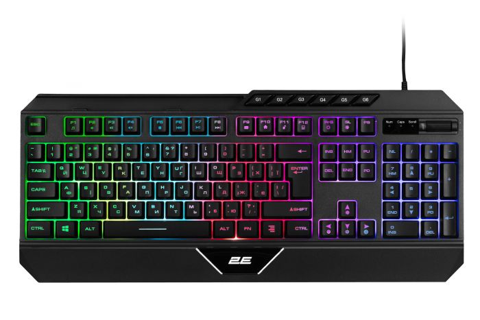 Клавиатура мембранная 2E GAMING KG315 110key, USB-A, EN/UA, RGB, чёрный