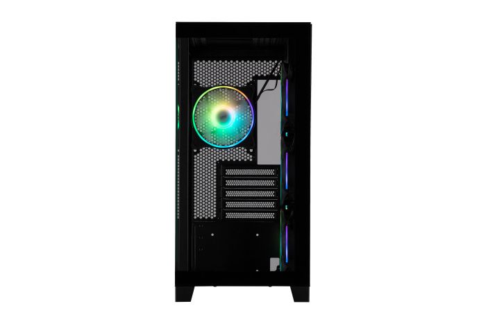 Корпус 2E GAMING Fantom GK701B без БЖ 2xUSB3.0, 1xUSBType-C, 4x120мм ARGB, VGA 400мм, LCS ready, контролер з пультом, TG Side/Front Panel, mATX, чорний