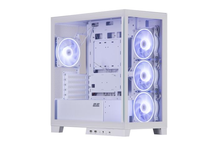 Корпус 2E GAMING Fantom GK701W без БЖ 2xUSB3.0, 1xUSBType-C, 4x120мм ARGB, VGA 400мм, LCS ready, контролер з пультом, TG Side/Front Panel, mATX, білий