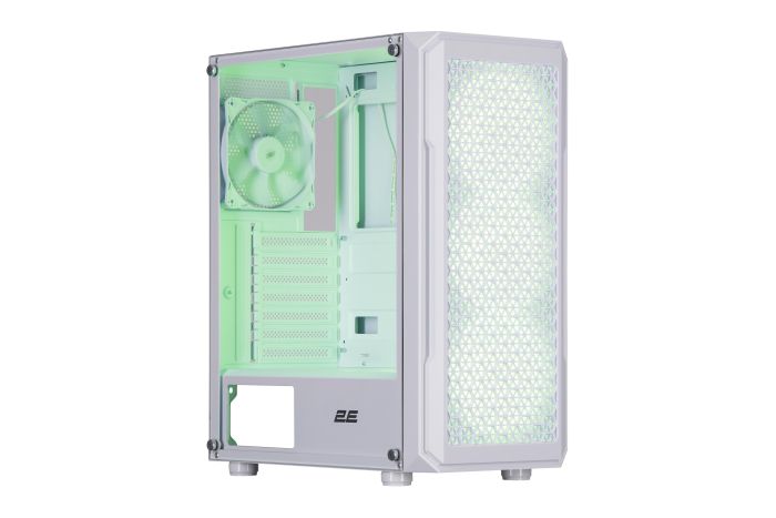 Корпус 2E GAMING Hexagon G338W без БЖ 2xUSB3.0, 1xUSBType-C, 3x120мм ARGB, 1x120мм, VGA 330мм, LCS ready, HUB, TG Side Panel, ATX, білий